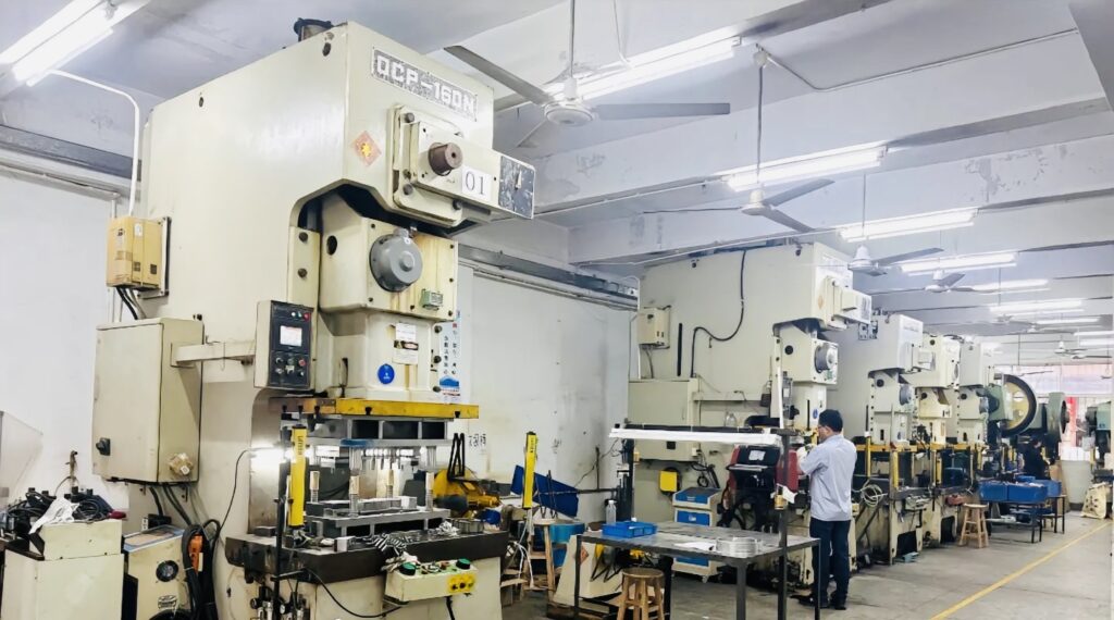 Precision stamping press machines in our workshop