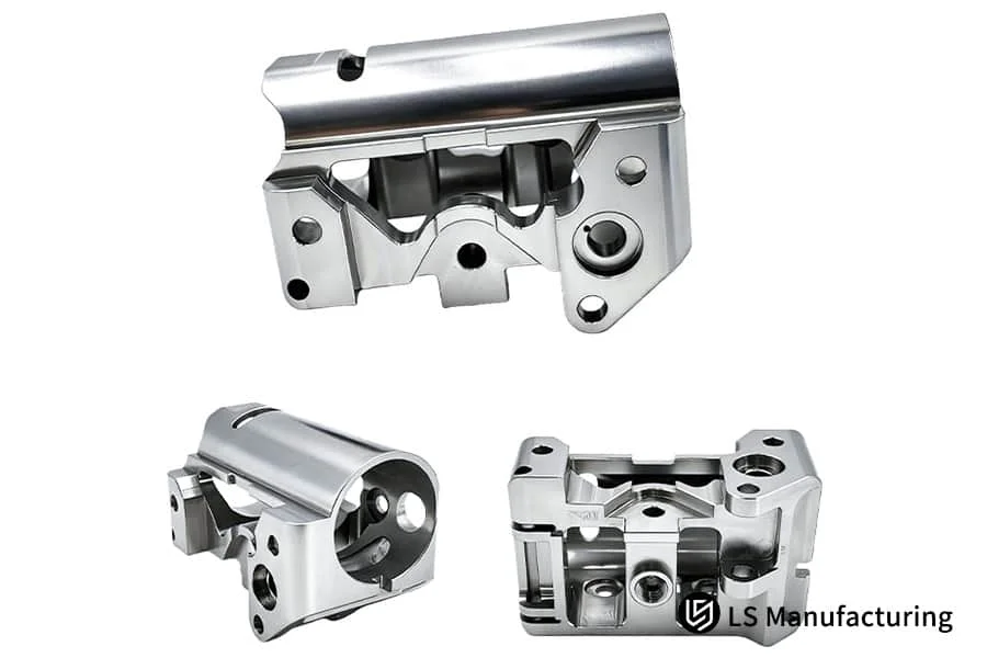 Industrial automation CNC machined component with complex geometry