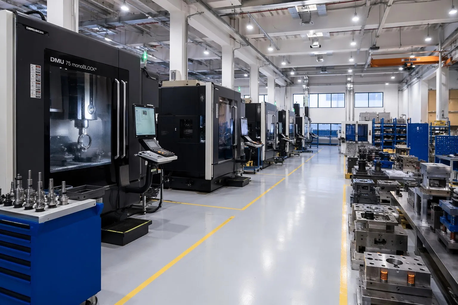 Goldcattle precision mold manufacturing workshop with CNC and EDM equipment