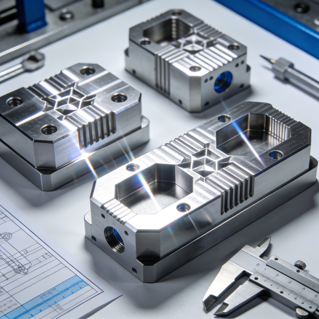 Polished CNC components with mirror finish