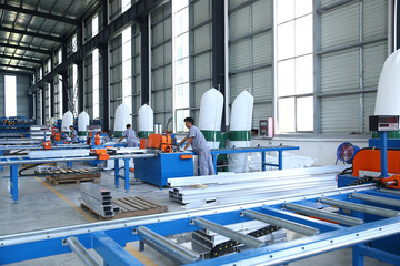 Aluminum parts processing workers