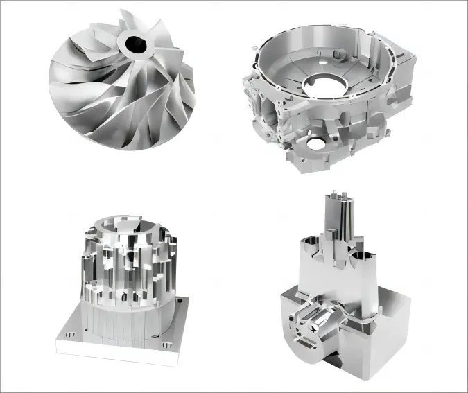 5-axis CNC machined aerospace turbine components