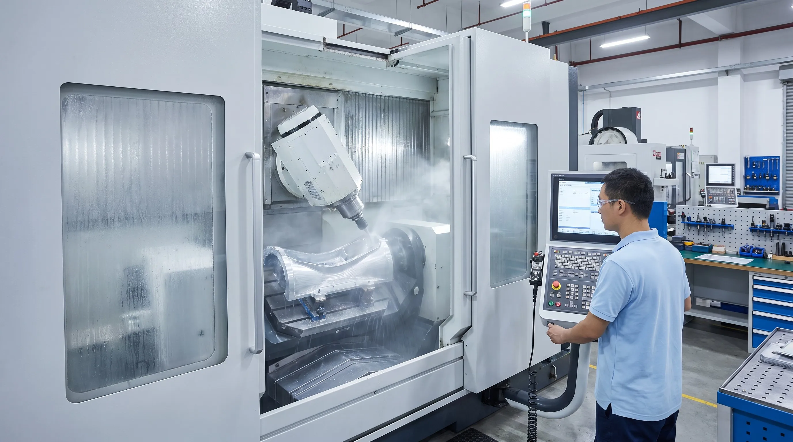 5 axis CNC machining workshop equipment DMG MORI style