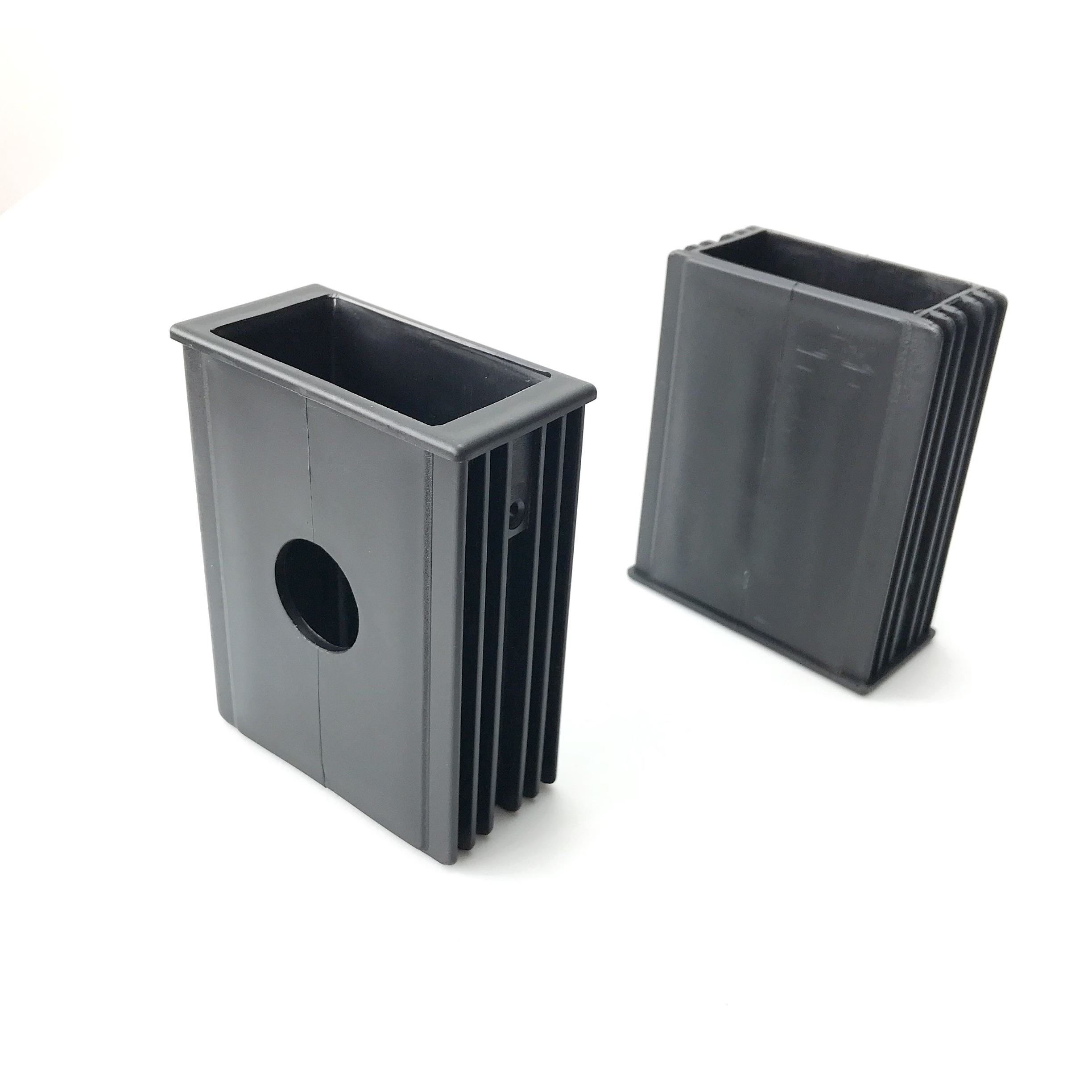 Threaded rectangular tube inserts for gym equipment frames