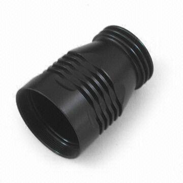 Black anodized aluminum part after processing