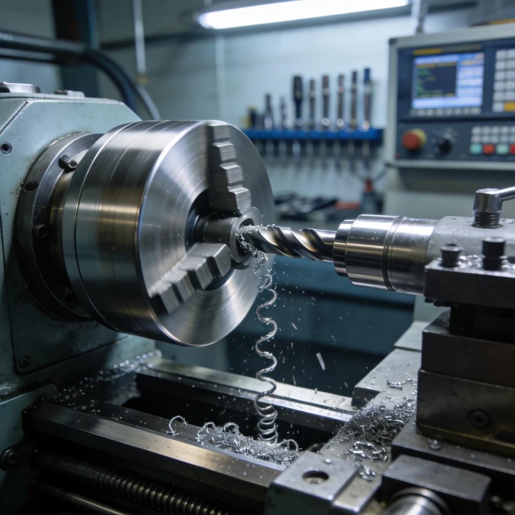 CNC lathe turning machine working process