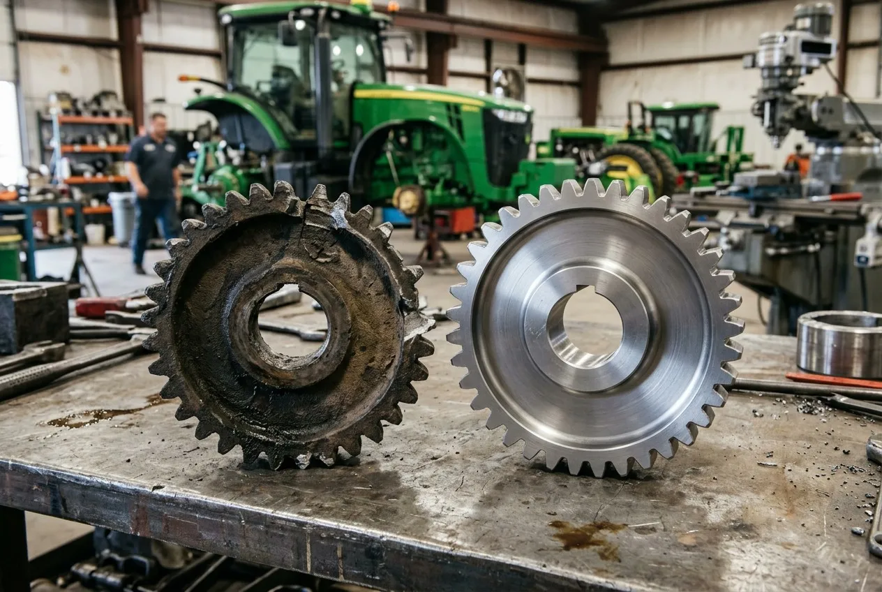 Case study: broken cast gear vs new forged CNC gear
