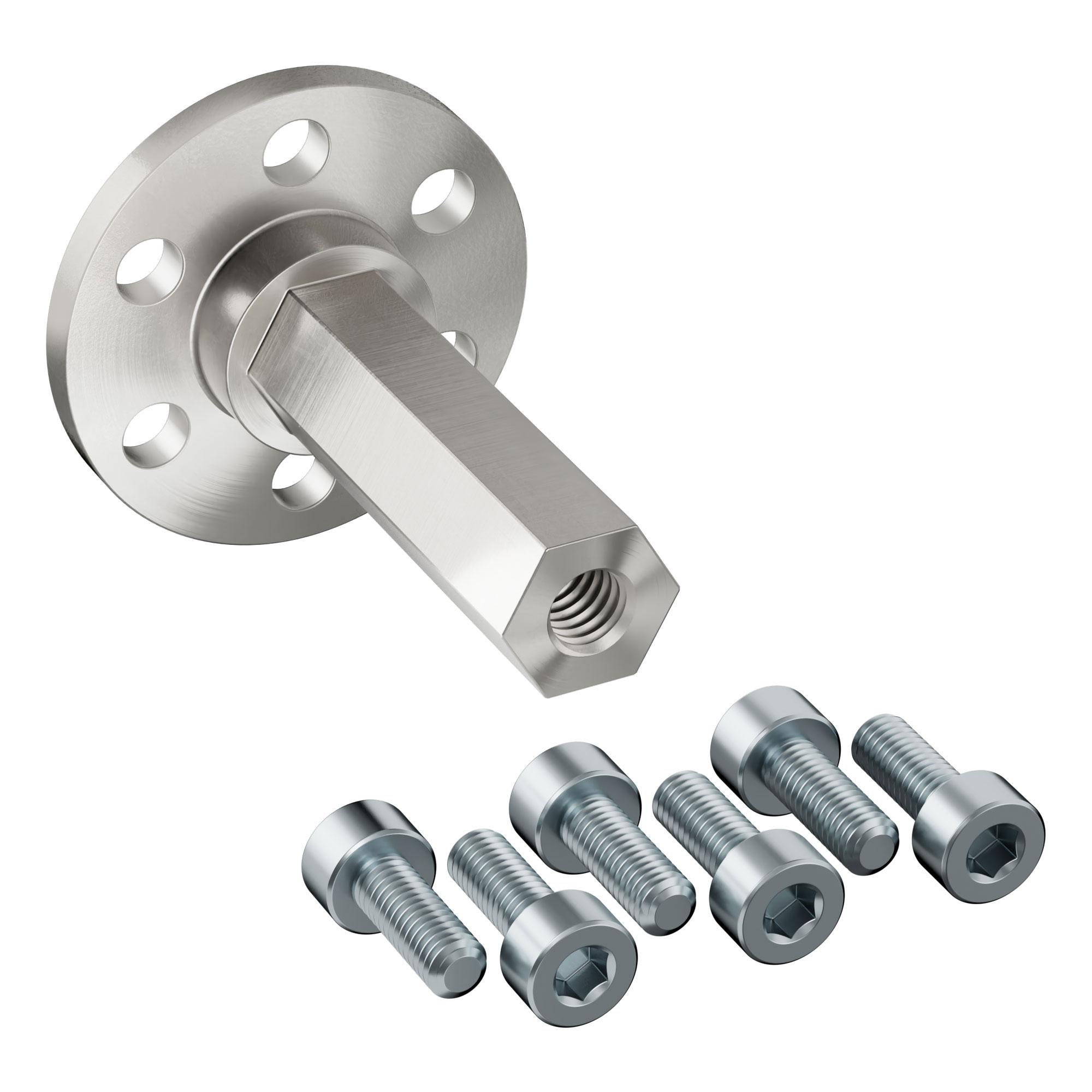 Custom precision stainless steel flange shaft
