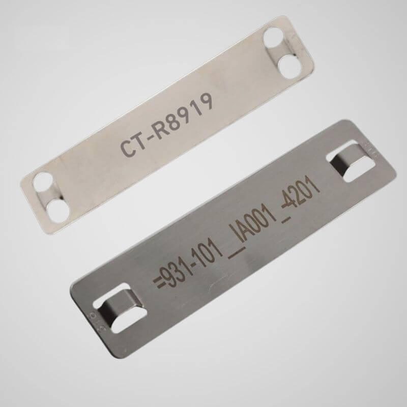 Examples of laser engraved metal nameplates and tags