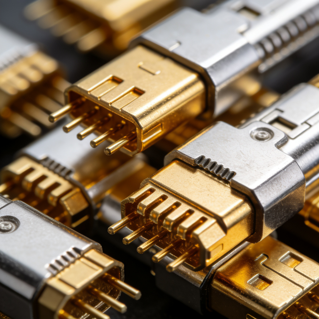 Gold and silver plated electronic connectors
