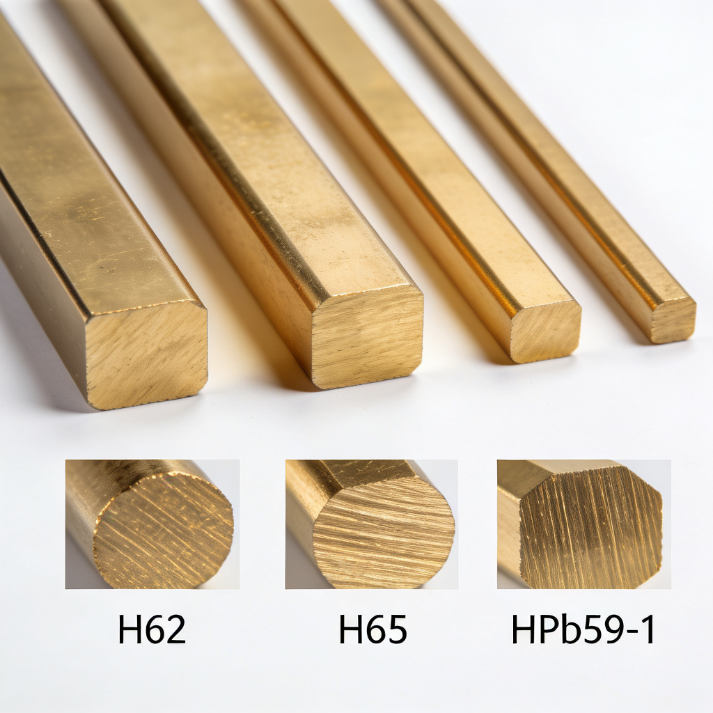 H62, H65, HPb59-1 brass materials real shots and cross-sectional views