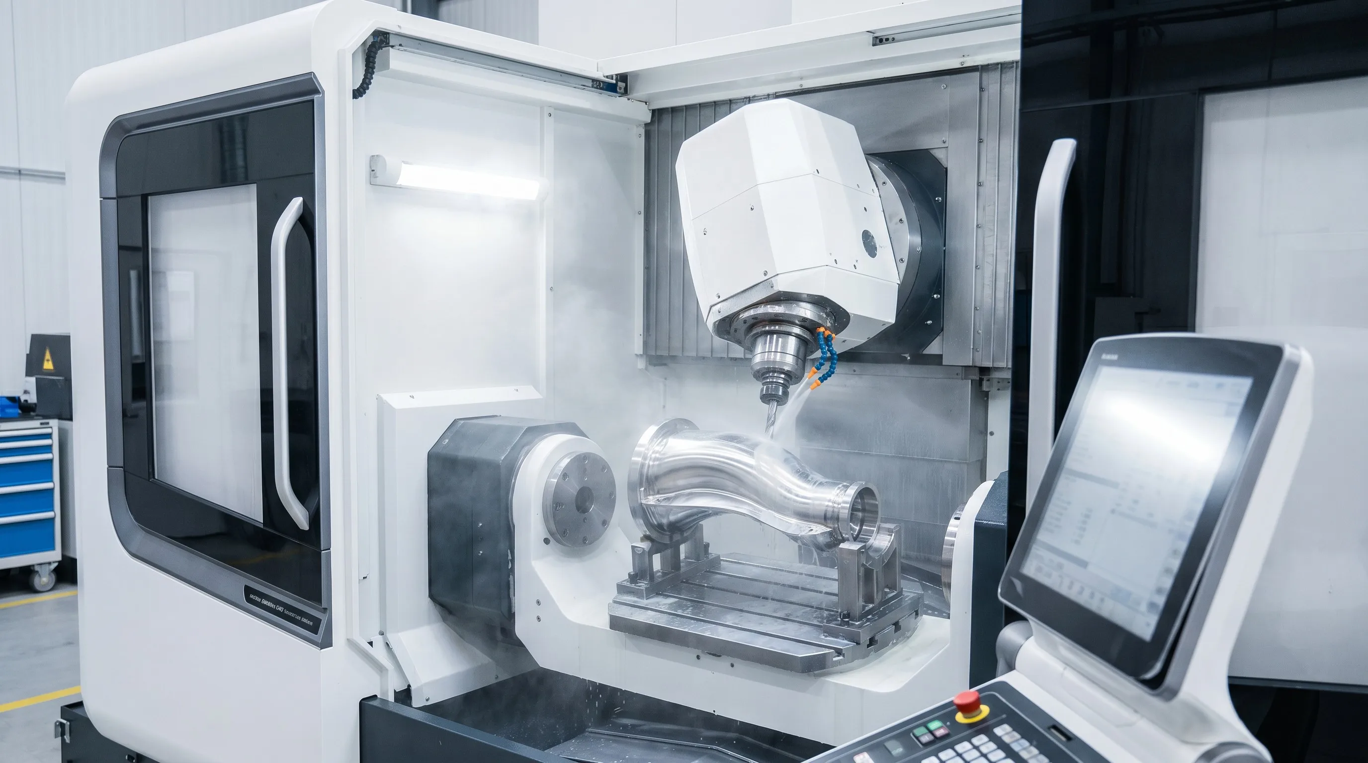 5 Axis CNC machining complex aerospace titanium alloy curved component
