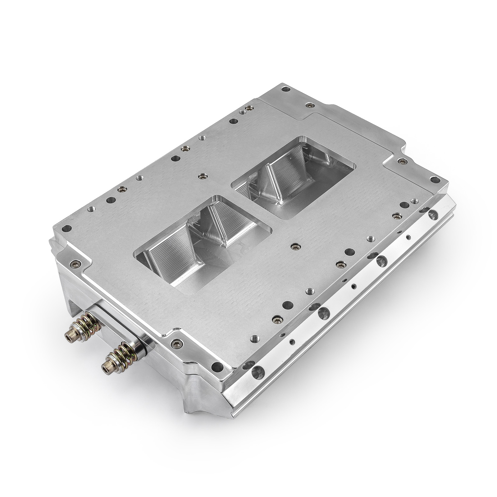 CNC machined billet intake manifold component