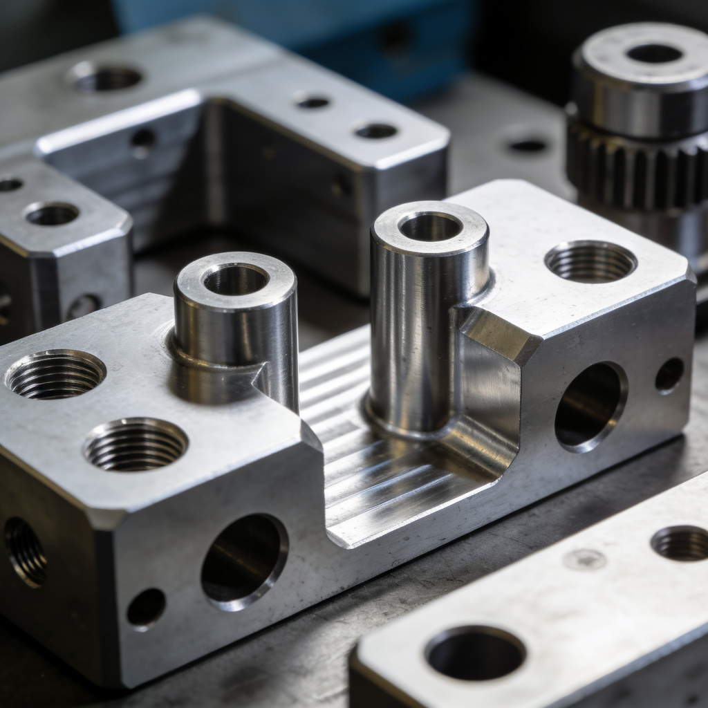 CNC precision machined parts close-up