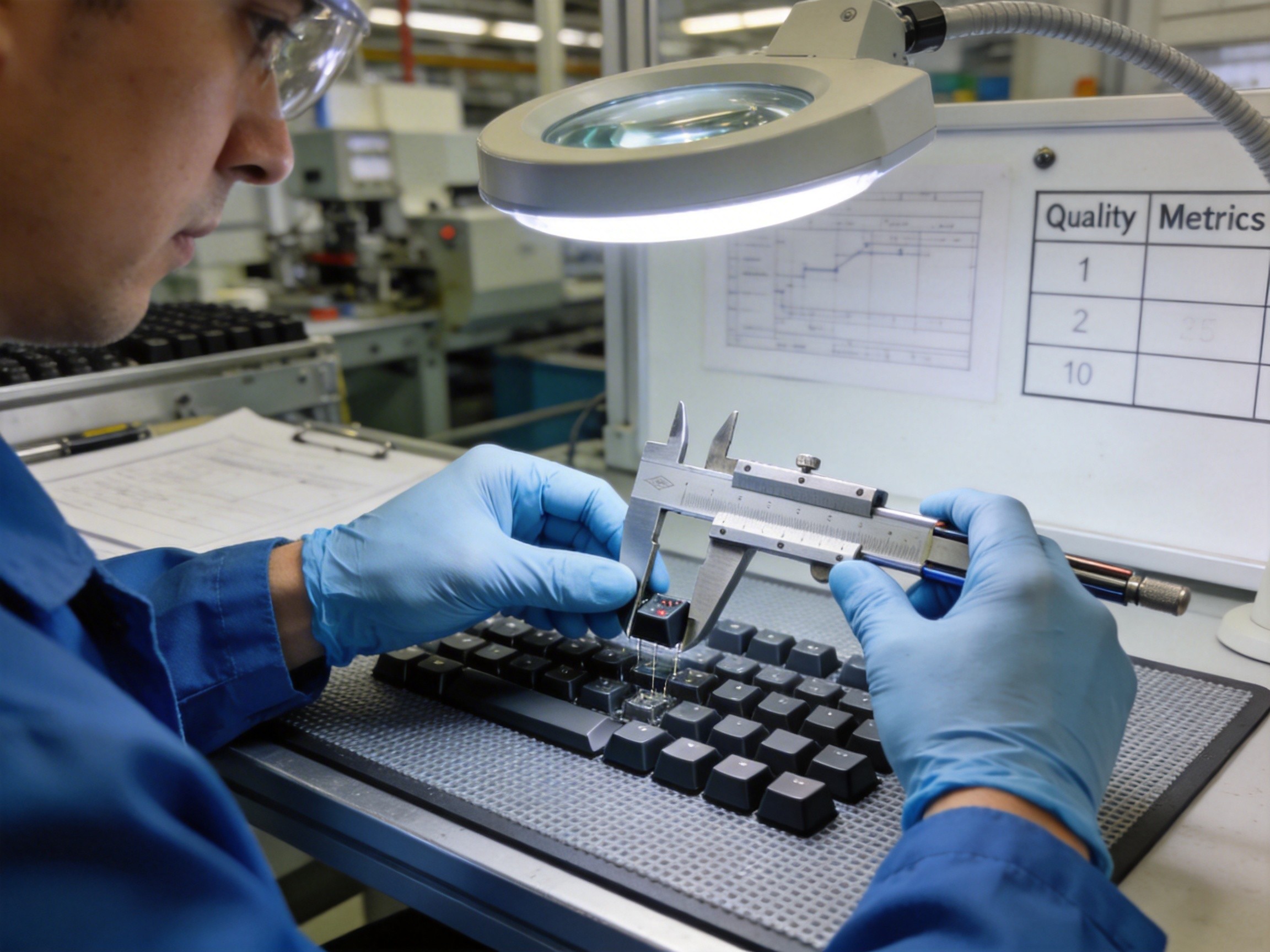 Quality control inspection of custom keyboard keycaps