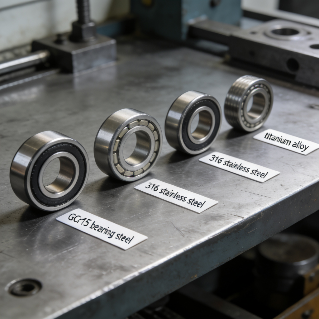 Bearing material samples: GCr15, 316 stainless steel, titanium alloy