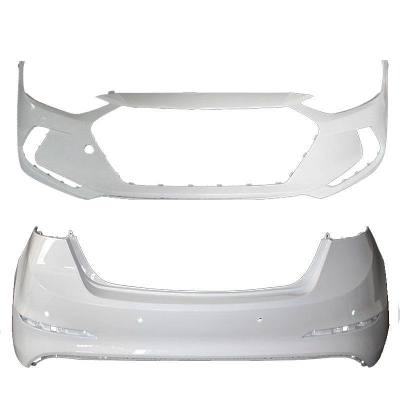 Finished automotive plastic bumpers in various colors