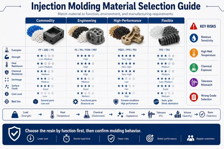 Injection molding material selection guide