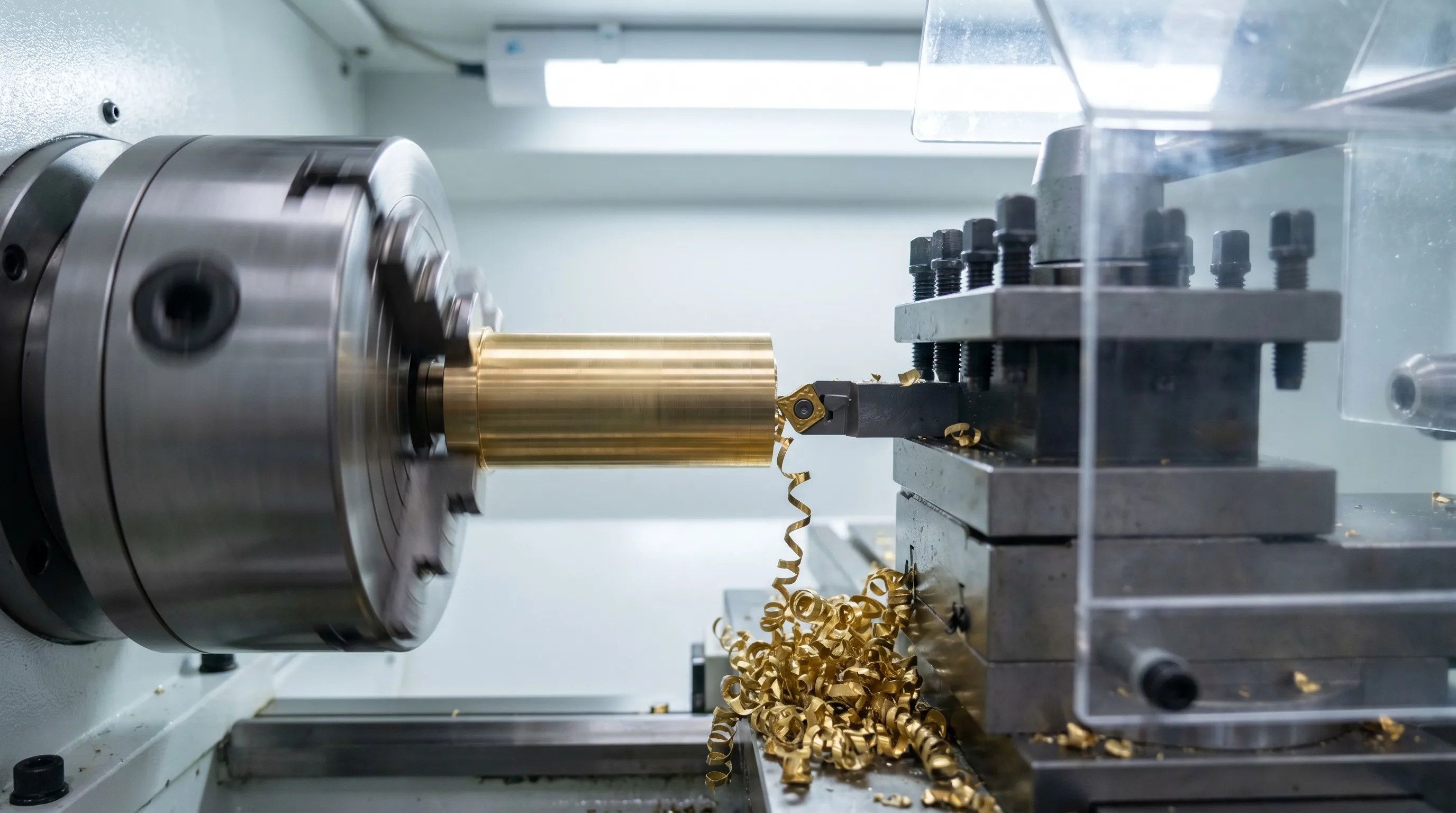 Precision CNC Turning brass rotational parts fabrication lathe process