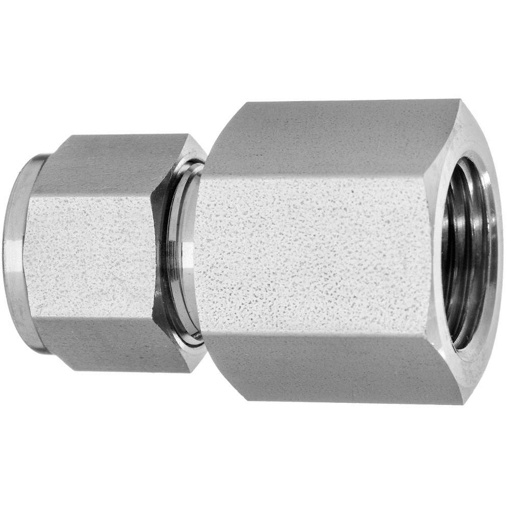 316 stainless steel double ferrule pipe fitting close up