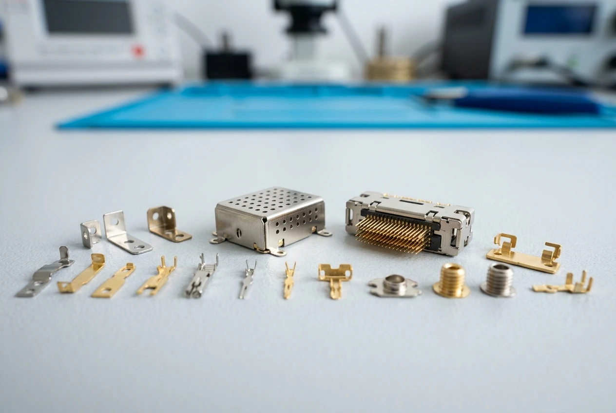 Precision electronics EMI shielding connectors stamping components