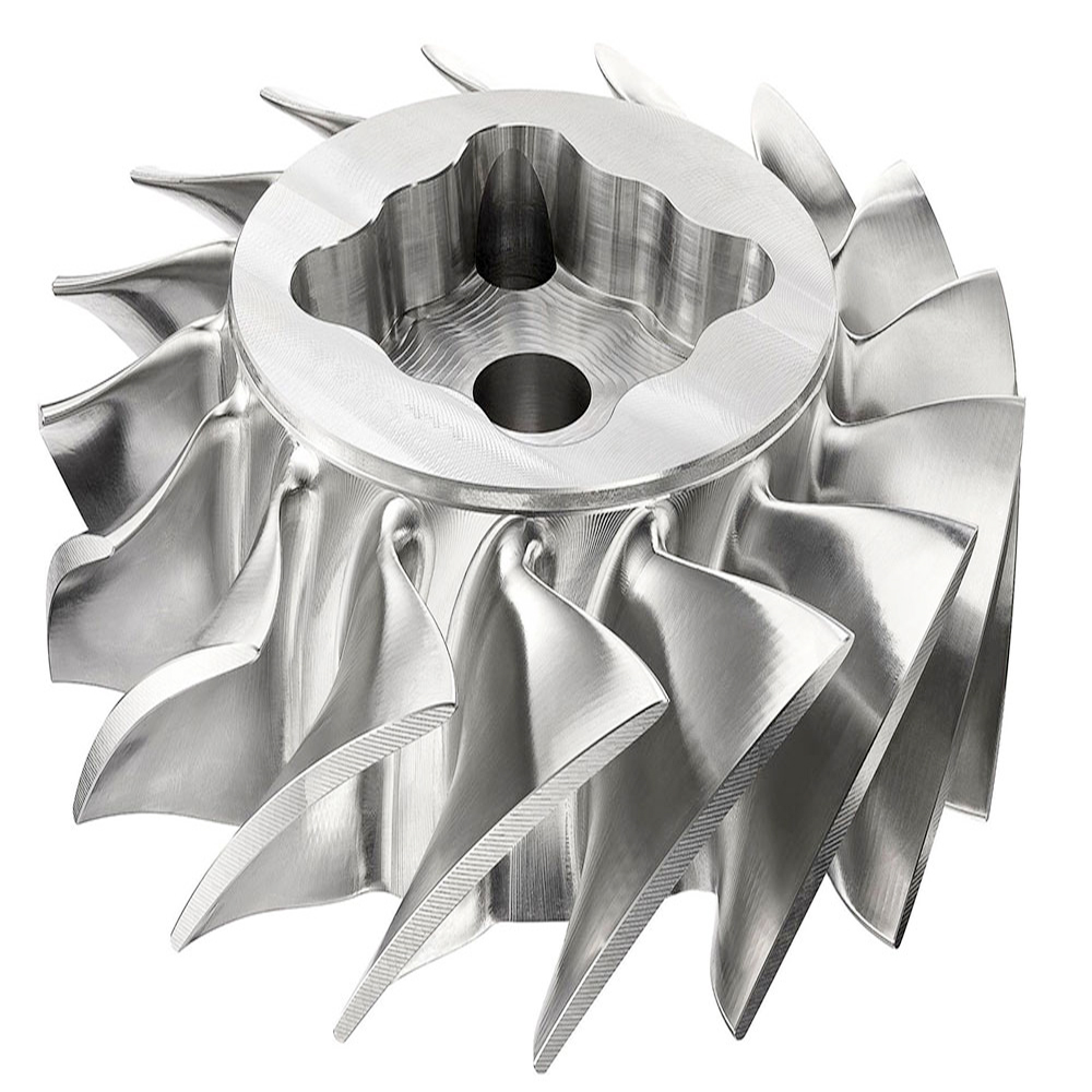 5-axis machined titanium turbine impeller