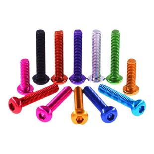 Colorful anodized aluminum bolts in various finishes