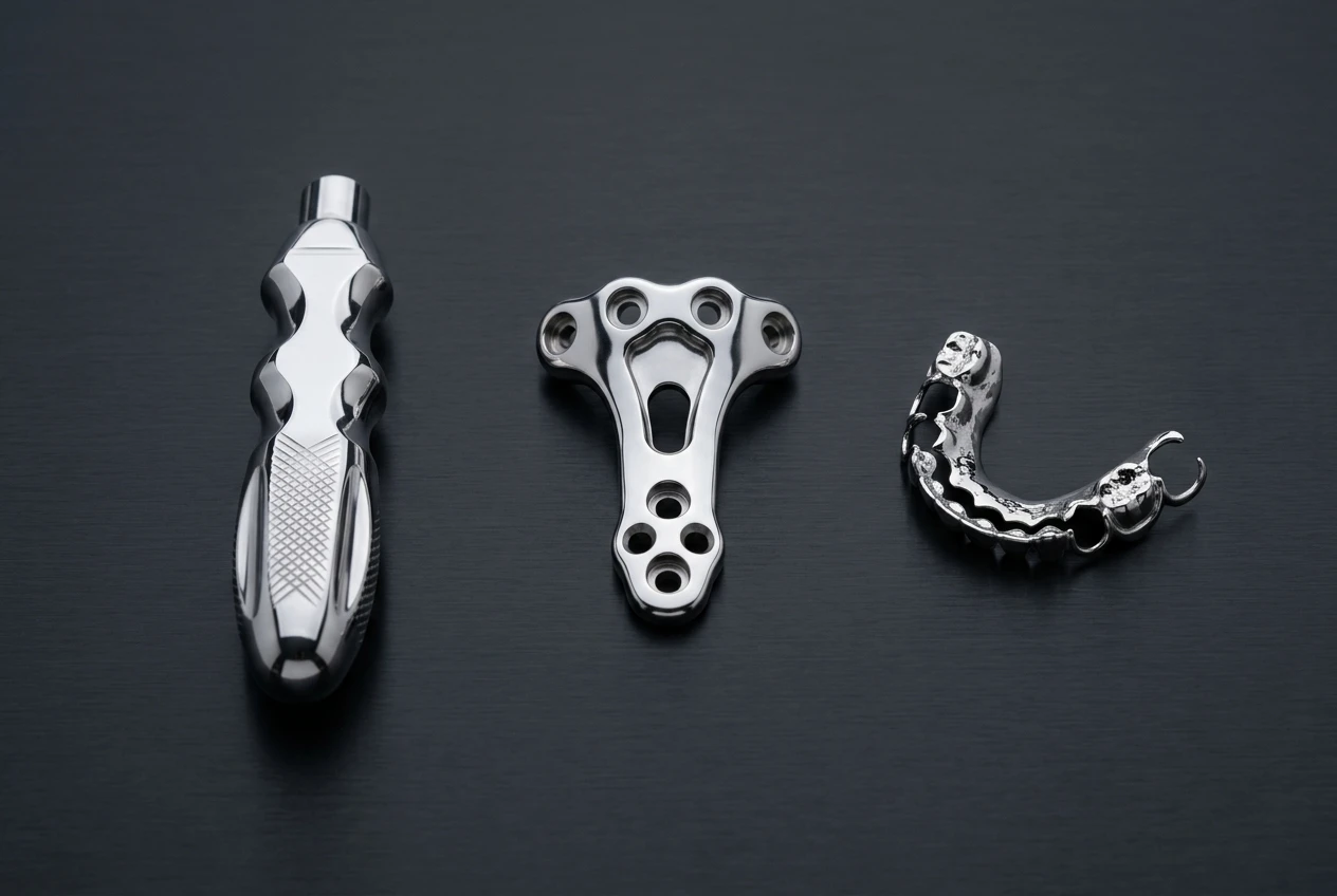 Precision CNC machined titanium medical components: surgical instruments, orthopedic implants, and dental frameworks