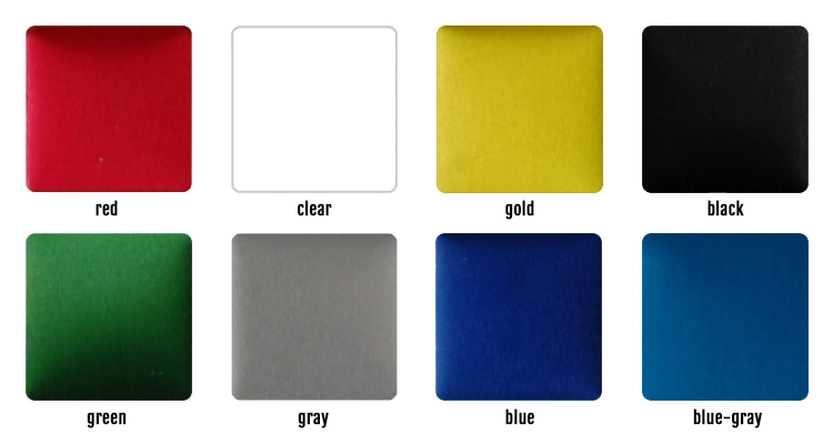 Anodizing Color Chart for Aluminum Parts